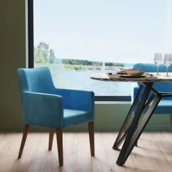 Chaise a. acc. Mode velours pétrole>KARE Design Discount