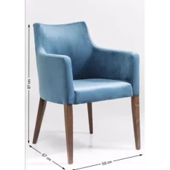 Chaise a. acc. Mode velours pétrole><noscript><img width=