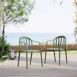 Chaise a.acc. Flores gris vert>KARE Design New