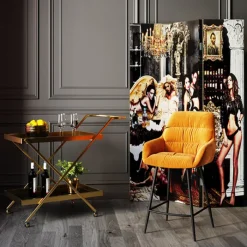 Chaise bar Bristol jaune 69cm>KARE Design Discount
