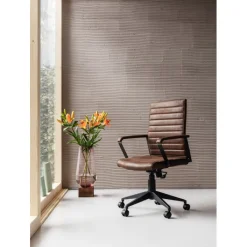 Chaise de bureau pivotante Labora marron><noscript><img width=