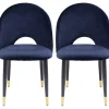 Chaise Iris velours bleu (2/set)>KARE Design Online
