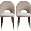 Chaise Iris velours taupe (2/set)>KARE Design Clearance