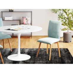 Chaise Lara velours cotelé bleu>KARE Design Discount