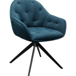 Chaise pivotante Carlito Mesh vert pétrole>KARE Design