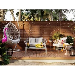 Chaise suspendue Ibiza blanc><noscript><img width=
