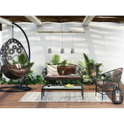 Chaise suspendue Ibiza marron><noscript><img width=