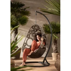 Chaise suspendue Ibiza marron><noscript><img width=