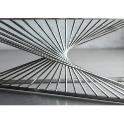 Console Laser argenté - verre clair 120x40><noscript><img width=