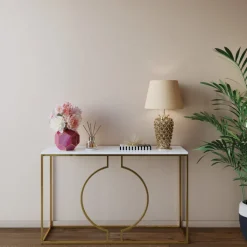 Console Miami Loft doré 120cm><noscript><img width=