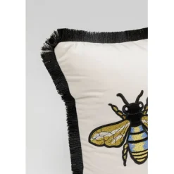 Coussin Bees blanc 50x30cm><noscript><img width=
