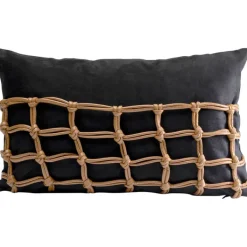 Coussin Grete Plaid noir 50x30cm>KARE Design Outlet