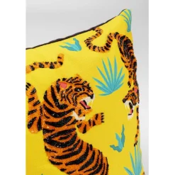 Coussin Tiger Love jaune 45x45cm><noscript><img width=