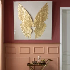 Décoration murale Wings doré White 120x120cm><noscript><img width=