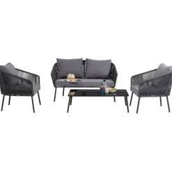 Ensemble de sièges Elba gris Quattro Outd. (4/part>KARE Design New