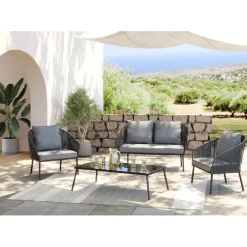 Ensemble de sièges Elba gris Quattro Outd. (4/part>KARE Design New