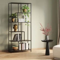 Etagère Loftie noir 77x185cm><noscript><img width=