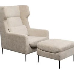 Fauteuil + tabouret Quinn High beige>KARE Design Sale