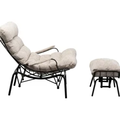 Fauteuil + tabouret Vienna Swing beige>KARE Design Hot