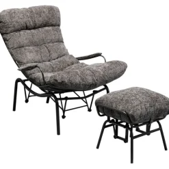 Fauteuil + tabouret Vienna Swing gris>KARE Design Sale