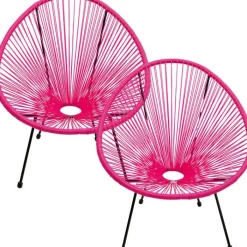 Fauteuil Acapulco fuchsia (set de 2)>KARE Design Outlet