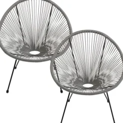 Fauteuil Acapulco gris (set de 2)>KARE Design