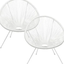 Fauteuil Acapulco Mono blanc (set de 2)>KARE Design Outlet