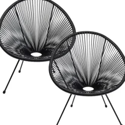 Fauteuil Acapulco Mono noir (set de 2)>KARE Design