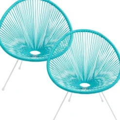 Fauteuil Acapulco turquoise (set de 2)>KARE Design Outlet