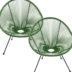 Fauteuil Acapulco vert (set de 2)>KARE Design