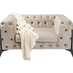 Fauteuil Bellissima velours taupe 120cm><noscript><img width=