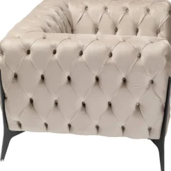 Fauteuil Bellissima velours taupe 120cm><noscript><img width=