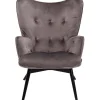 Fauteuil Black Vicky velours gris>KARE Design Sale