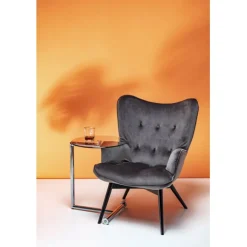 Fauteuil Black Vicky velours gris>KARE Design Sale