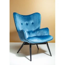Fauteuil Black Vicky velours pétrole><noscript><img width=