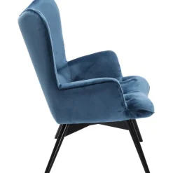 Fauteuil Black Vicky velours pétrole><noscript><img width=