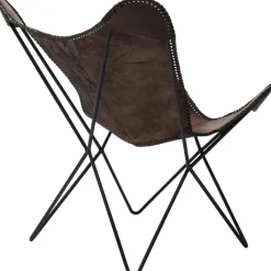 Fauteuil Butterfly marron eco.><noscript><img width=