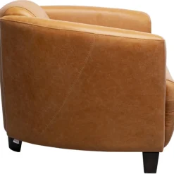 Fauteuil Cigar Lounge cuir  marron clair><noscript><img width=