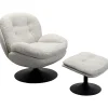 Fauteuil pivotant + repose-pieds Stanford>KARE Design Outlet