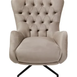 Fauteuil pivotant Bellissima velours taupe>KARE Design New