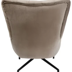 Fauteuil pivotant Bellissima velours taupe><noscript><img width=