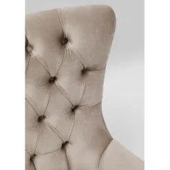 Fauteuil pivotant Bellissima velours taupe><noscript><img width=