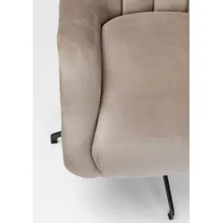 Fauteuil pivotant Bellissima velours taupe><noscript><img width=