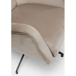 Fauteuil pivotant Bellissima velours taupe><noscript><img width=