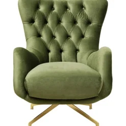 Fauteuil pivotant Bellissima velours vert>KARE Design Hot