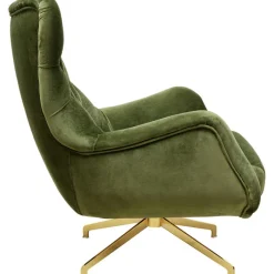 Fauteuil pivotant Bellissima velours vert><noscript><img width=