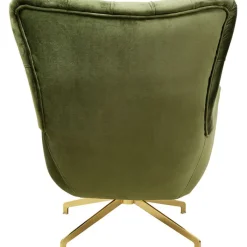 Fauteuil pivotant Bellissima velours vert><noscript><img width=