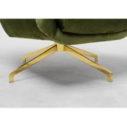 Fauteuil pivotant Bellissima velours vert><noscript><img width=