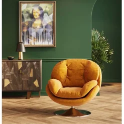 Fauteuil pivotant Cosy ambre>KARE Design Clearance