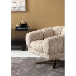 Fauteuil pivotant Janno beige><noscript><img width=